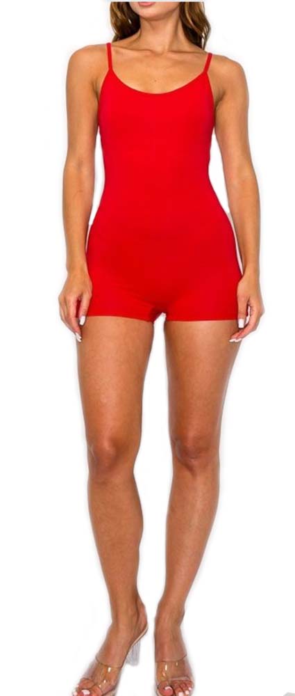 7Wins JJJ Women's Cotton Spaghetti Strapped Short Romper