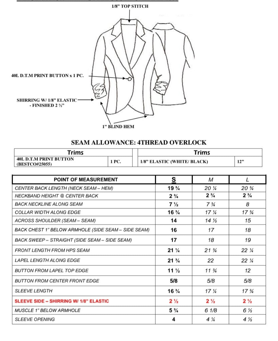 JJJ Fashion Women's Solid One Button Princess Seam Ruched Cuffs Blazer-Made In USA